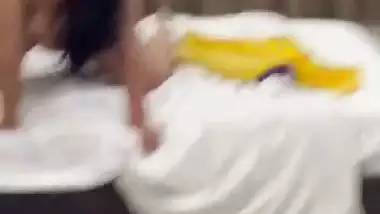 Fucking before mirror in hotel room by horny girlfriend