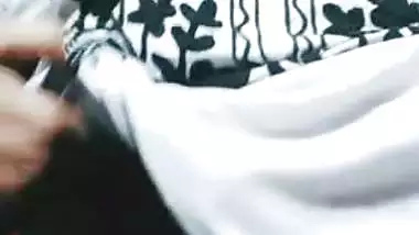 Desi girl in glasses plays with her soft boobs