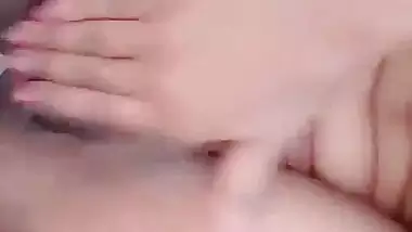 Girlfriend rubbing boobs and hairy pussy FSI nude