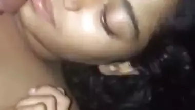 Sweet Bangla virgin girl sucking lover's XXX dong and tasting cum