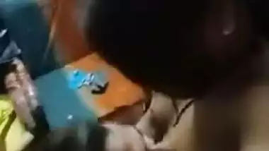 Skinny Desi female showing off her XXX nipples being licked by sex guy