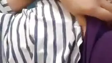 Attractive girl shows big boobs and pussy to boyfriend