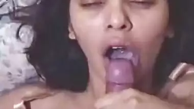 Maid sucks cock and eaten cum of her Indian owner