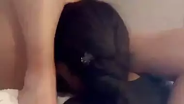 Horny girl licks her roommate’s pussy in Indian lesbian porn