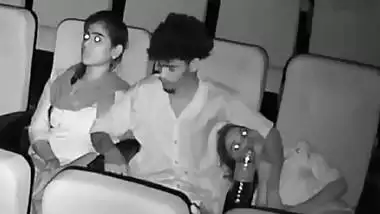 Threesome romance in theatre caught in night vision