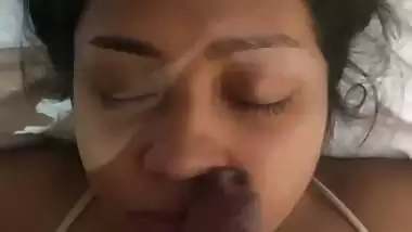Huge facial cum upon mouth watery blowjob by wife